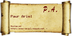 Paur Ariel névjegykártya